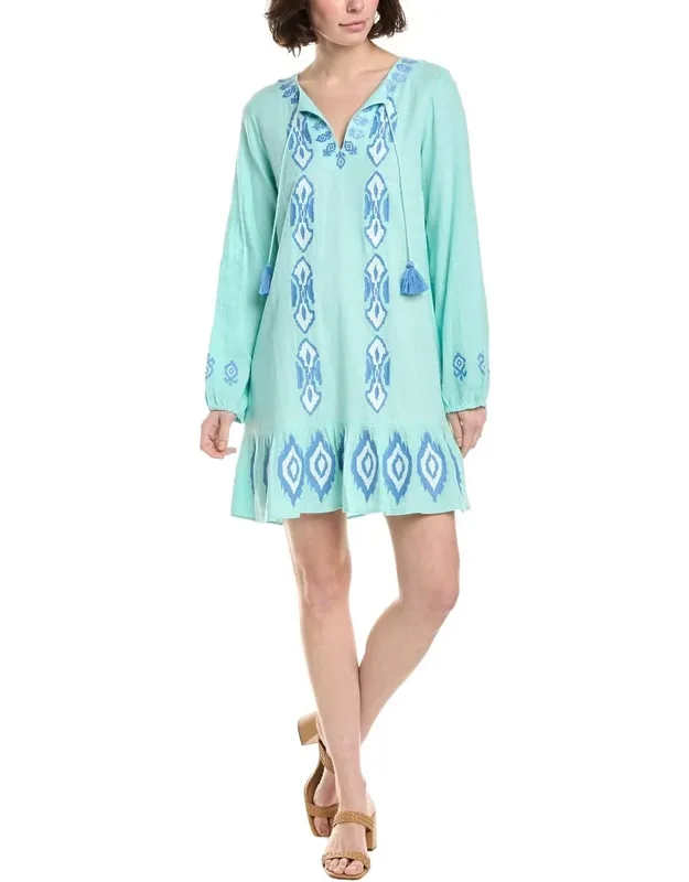Ruffle Hem Linen-blend Dress