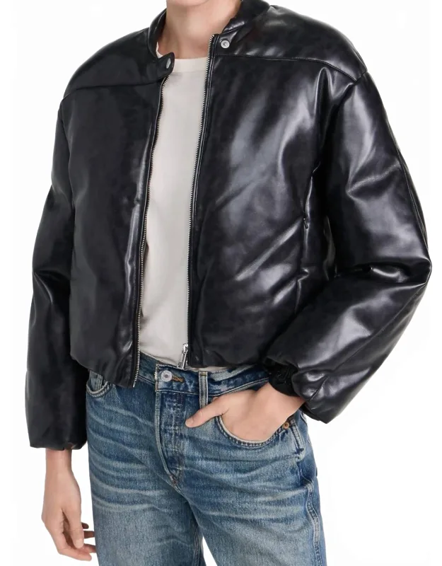 Pre-loved Vegan Leather Bomber Jacket