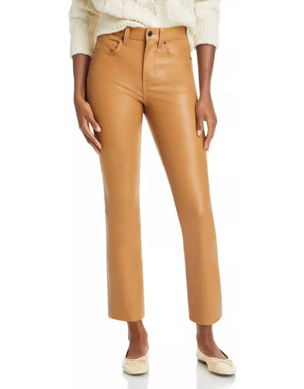 Pre-loved Kick Flare High Rise Faux Leather Jeans