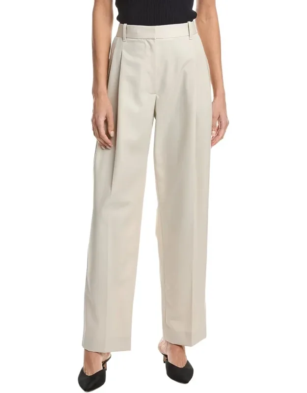 Wool-blend Straight Leg Trousers