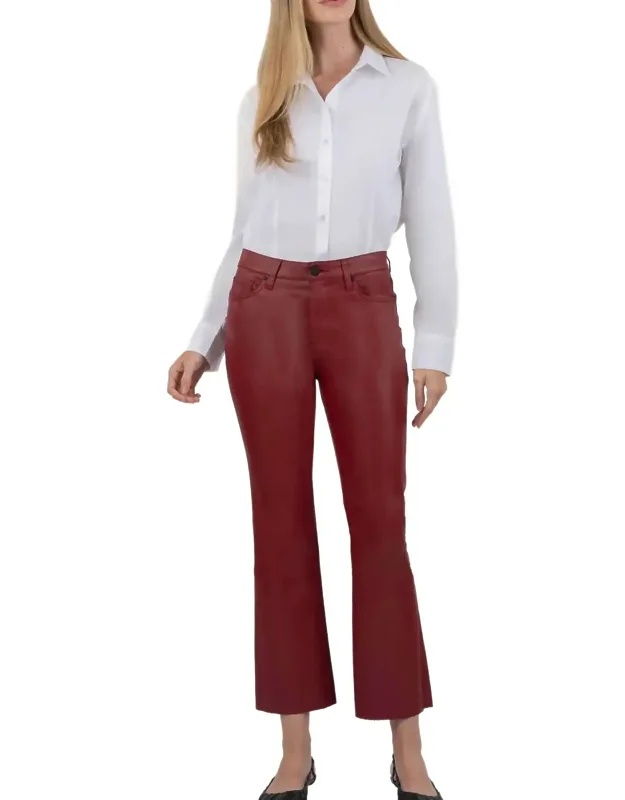Coated High Rise Ankle Pants