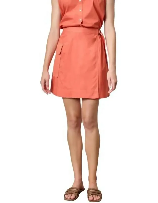 Eyelet Pocket Wrap Skirt