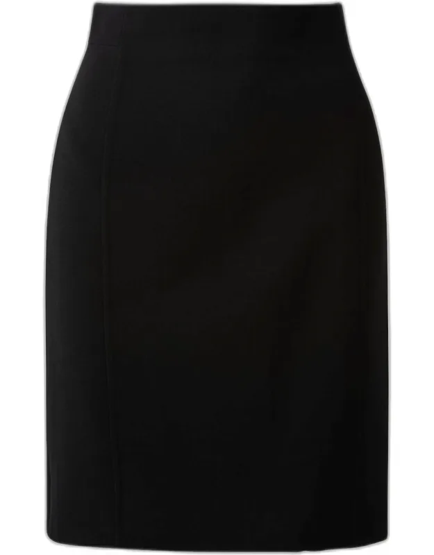 Wool-blend Knee-length Pencil Skirt