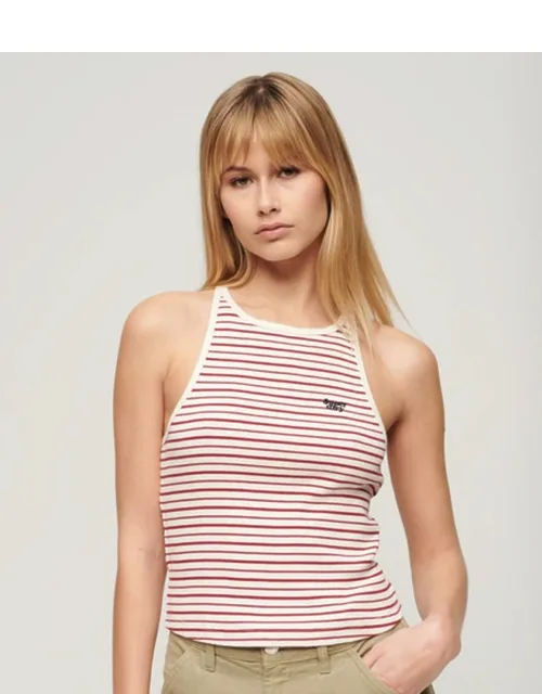 Essential Logo Striped Racer Vest Top