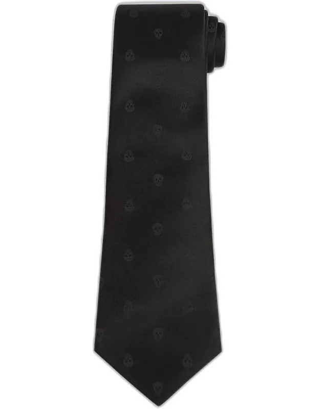 Satin Skull Jacquard Tie