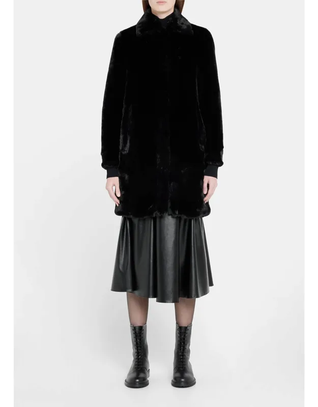 Faux-fur Collared Coat