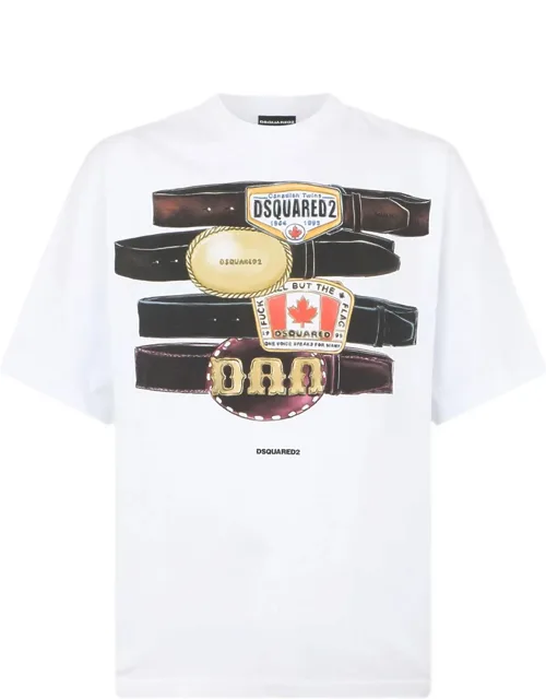 Graphic-print T-shirt With Round Neck And Short Sleeves