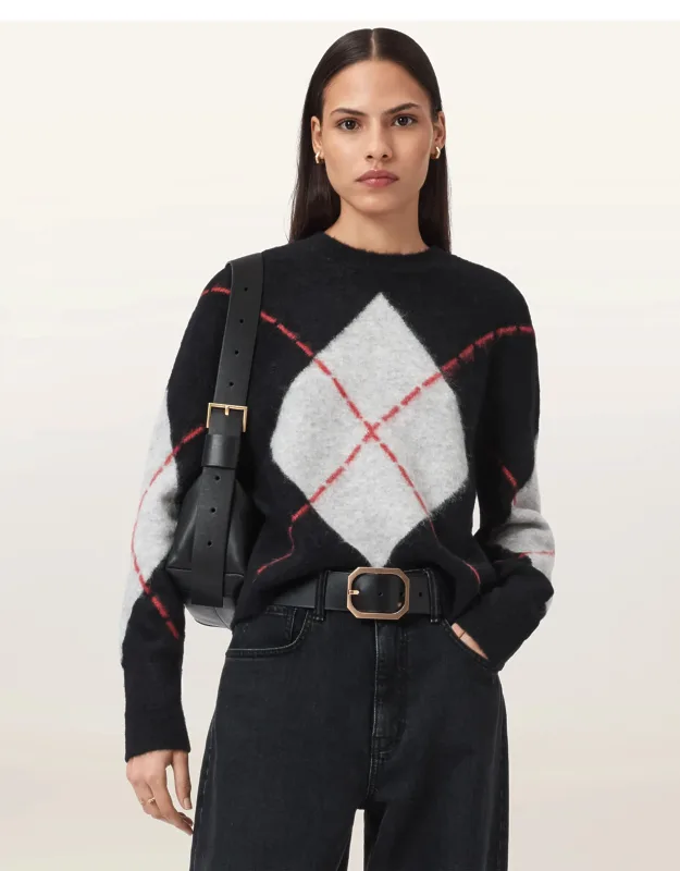 Lou Argyle Wool Sweater
