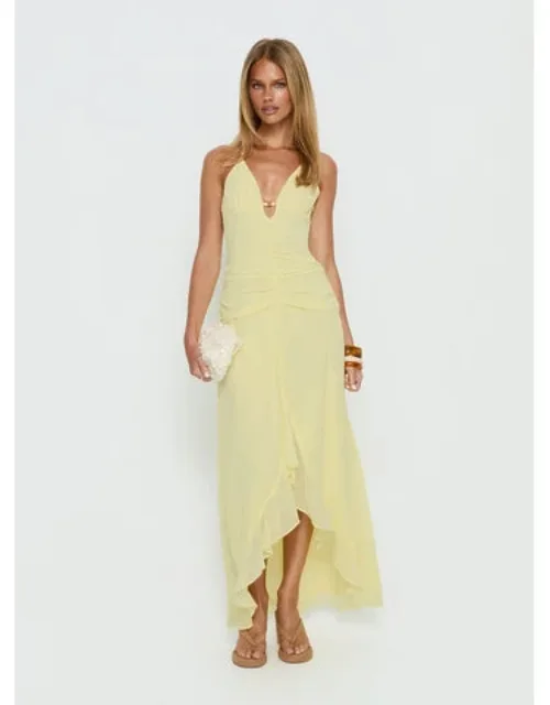Asymmetrical Halter Maxi Dress