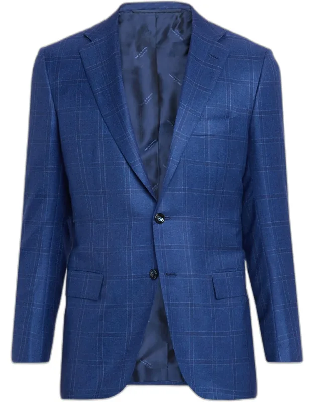 Wool And Silk Tonal Plaid Sport Coat