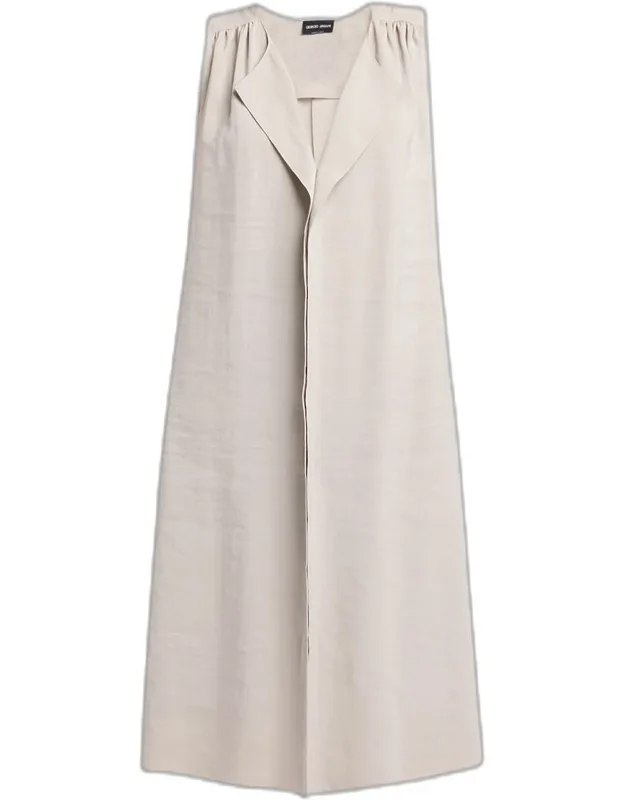 Sleeveless Silk Maxi Shirtdress
