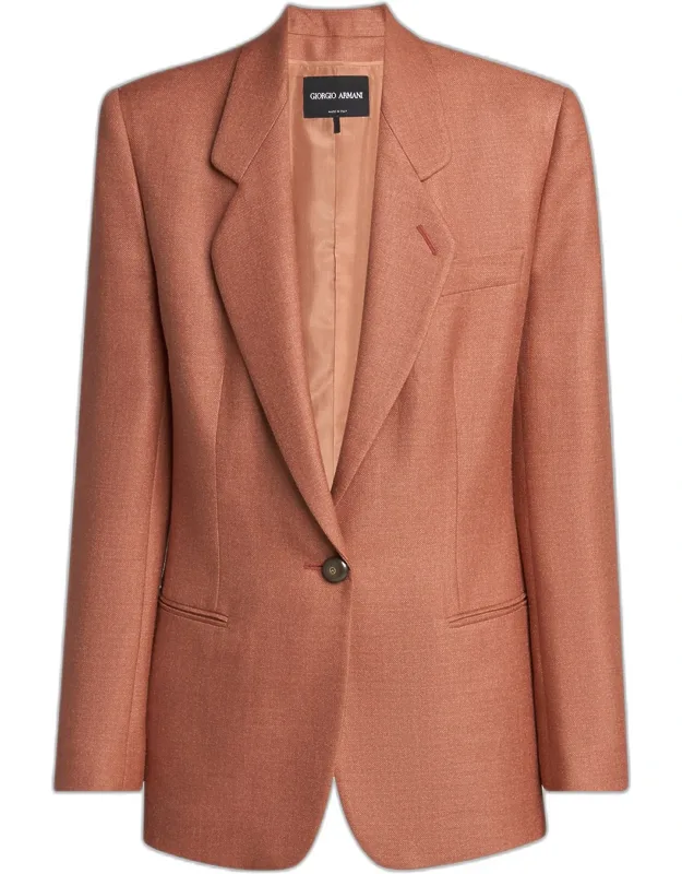 Silk-wool Single-breasted Blazer