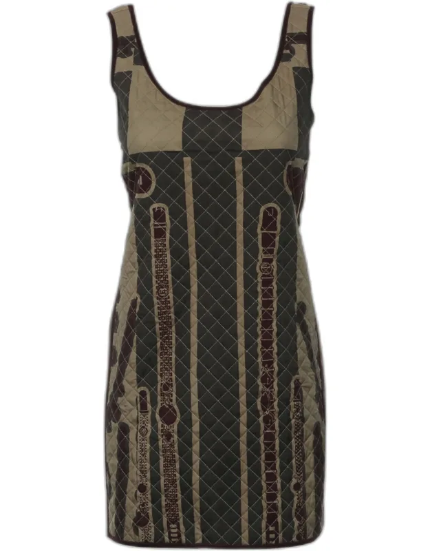 Sleeveless Quilted Pattern Dress