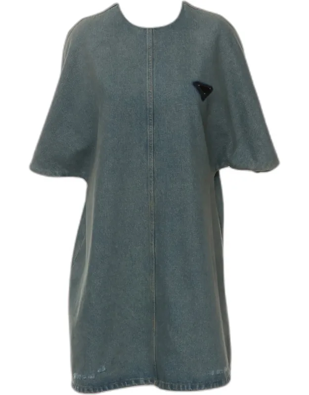 Triangle Logo Denim Dress