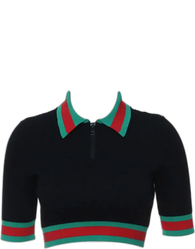 Viscose Cropped Polo Shirt