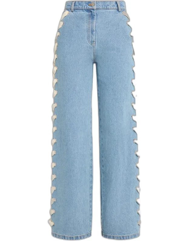 Laced Denim Trousers