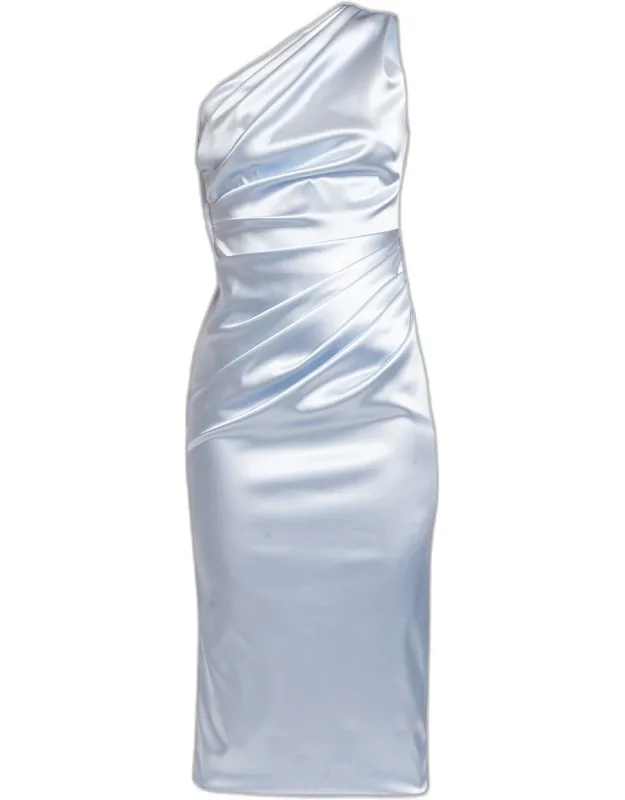 Draped Satin One-shoulder Dress