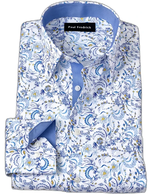 Non-iron Cotton Floral Dress Shirt