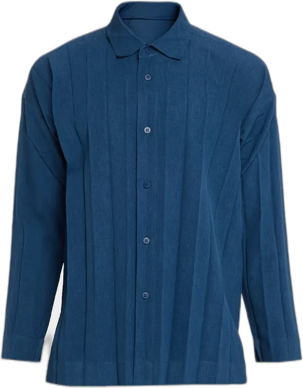 Pleated Relaxed Fit Button-down Shirt
