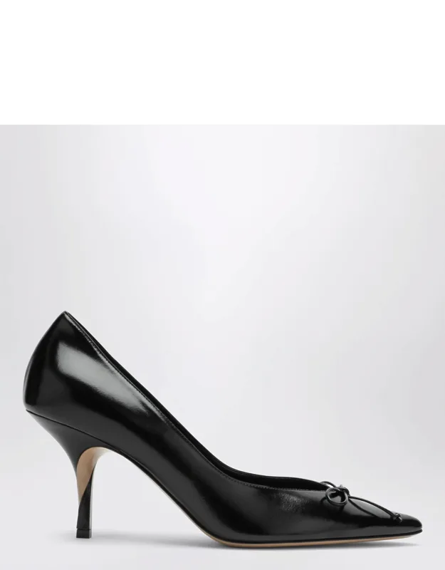 Tourni Pumps With Pointed Design And Two-tone Woven Heel