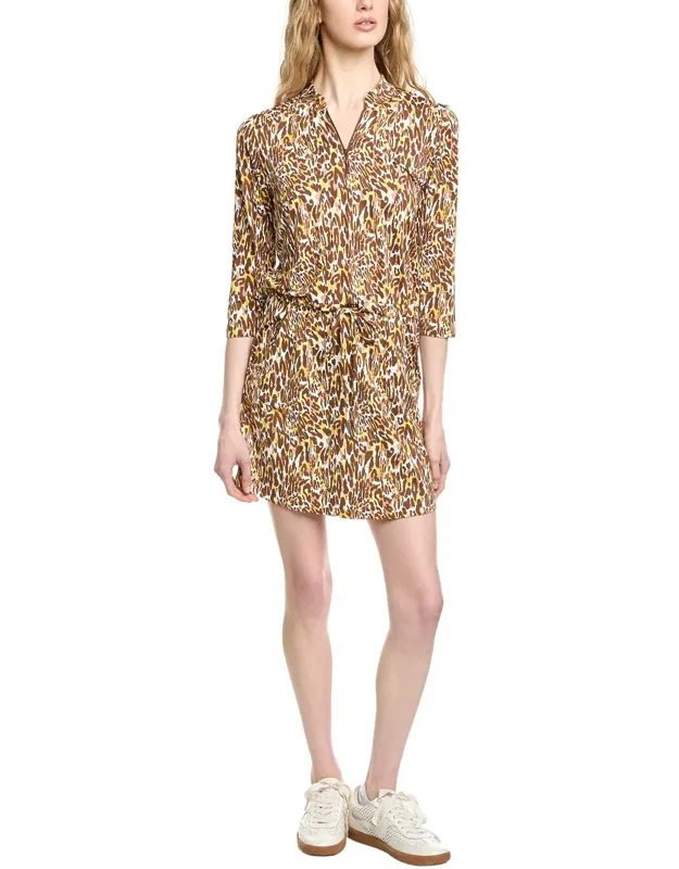 3/4-sleeve Drawstring Dress
