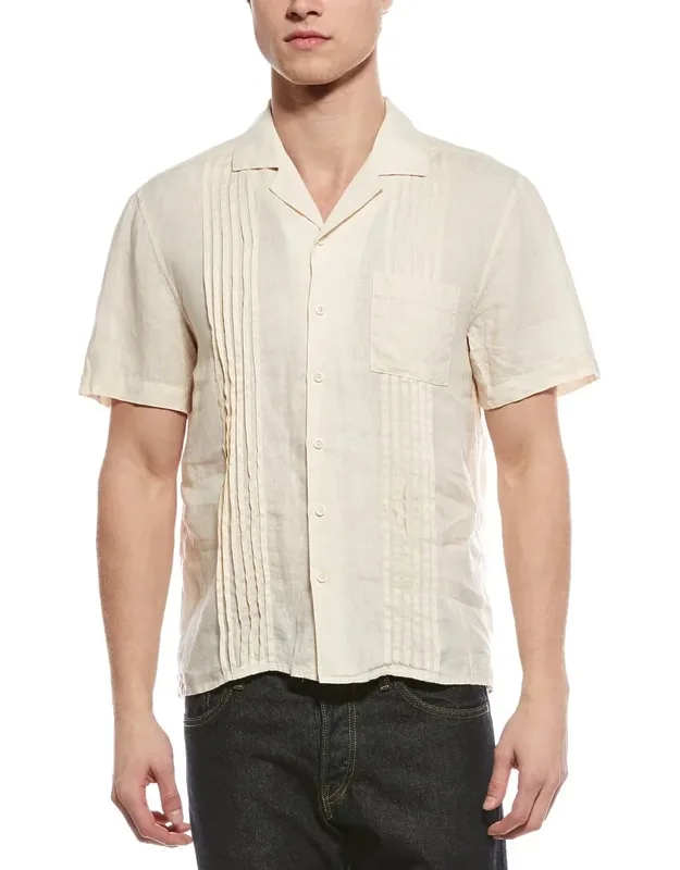 Linen Pintuck Camp Shirt