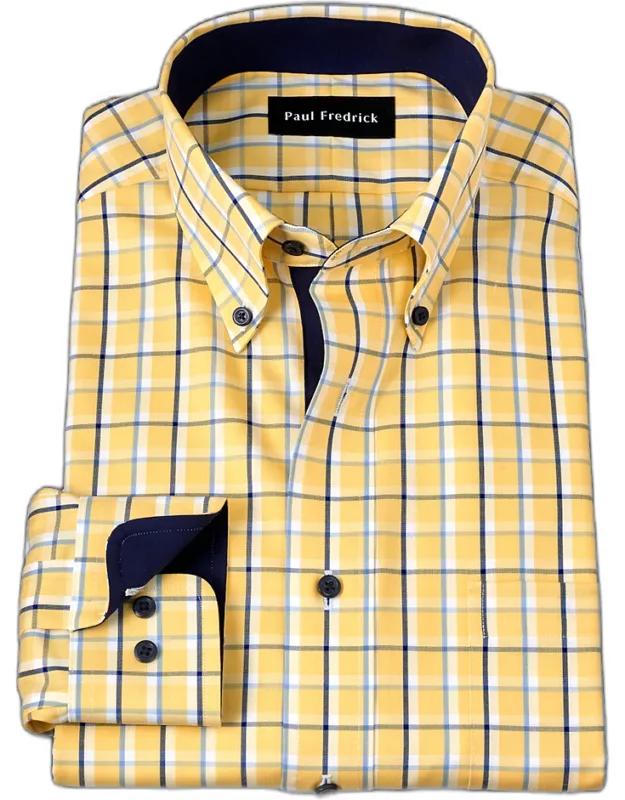 Slim Fit Non-iron Cotton Check Dress Shirt