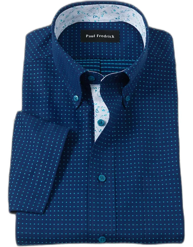 Slim Fit Non-iron Cotton Dot Dress Shirt