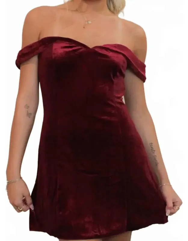 Off The Shoulder Velvet Dress