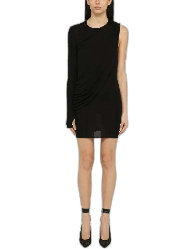 One-shoulder Dress With Drape
