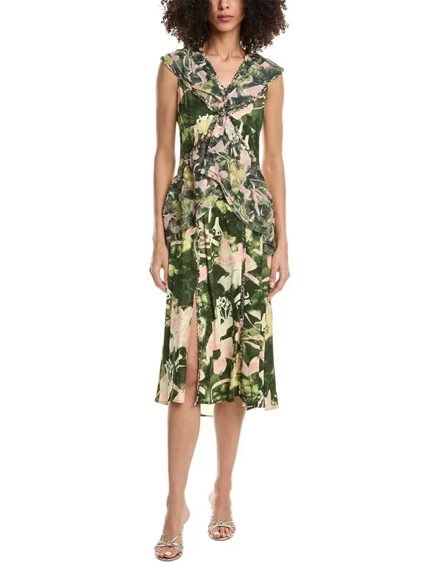 Floating Iris Ruffle Dress