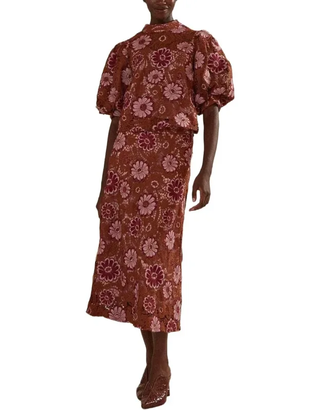 Gigi Tapestry Guipure Skirt