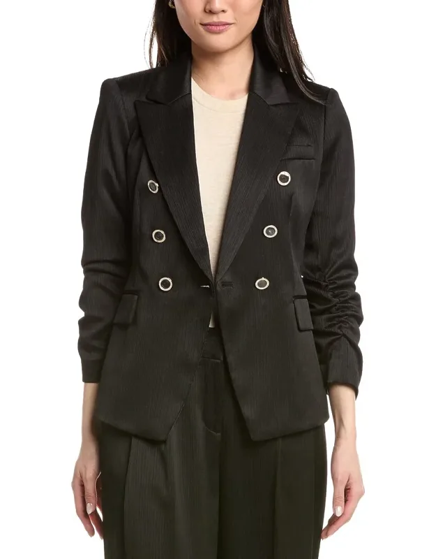 Blazer With Peak Lapel And Double-breasted Button Closure