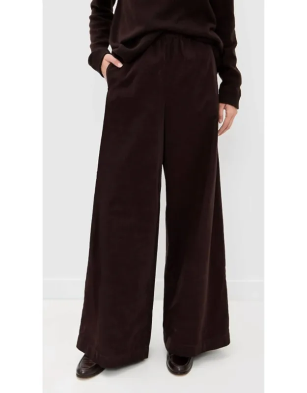 Corduroy Wide Leg Pull On Pants