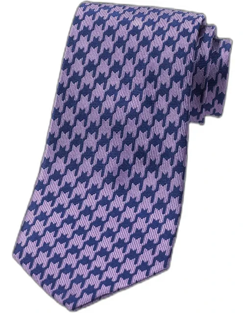 Houndstooth Woven Silk Tie