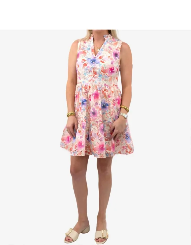 Pastel Eyelet Mini Dress