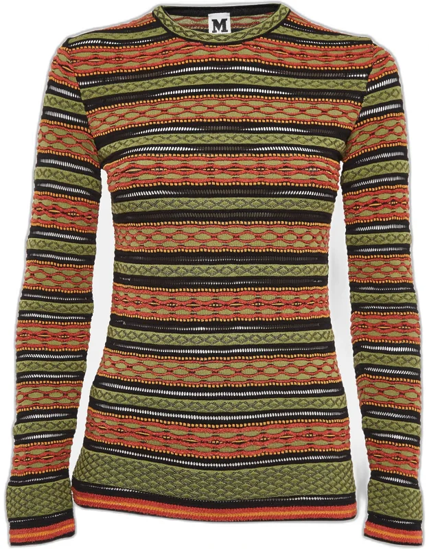 Knit Patterned Full Sleeve Top With Warm Texture