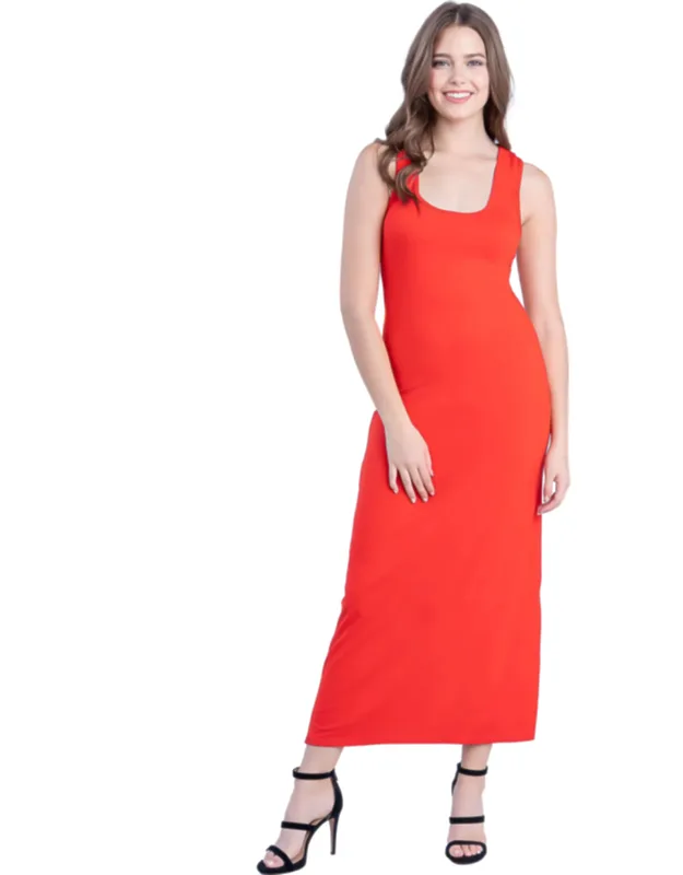 Scoop Neck Sleeveless Tank Maxi Dress