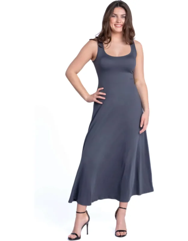 Scoop Neck Sleeveless A Line Maxi Dress