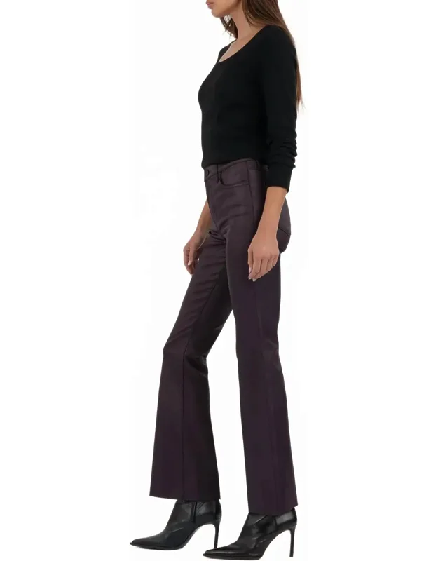 Coated High Rise Flare Pants