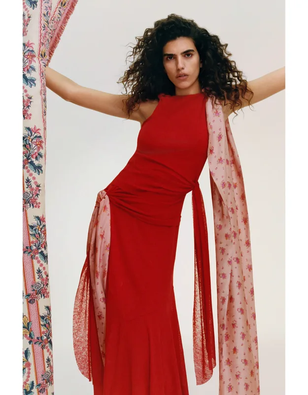 Long Dress In Marl Mesh