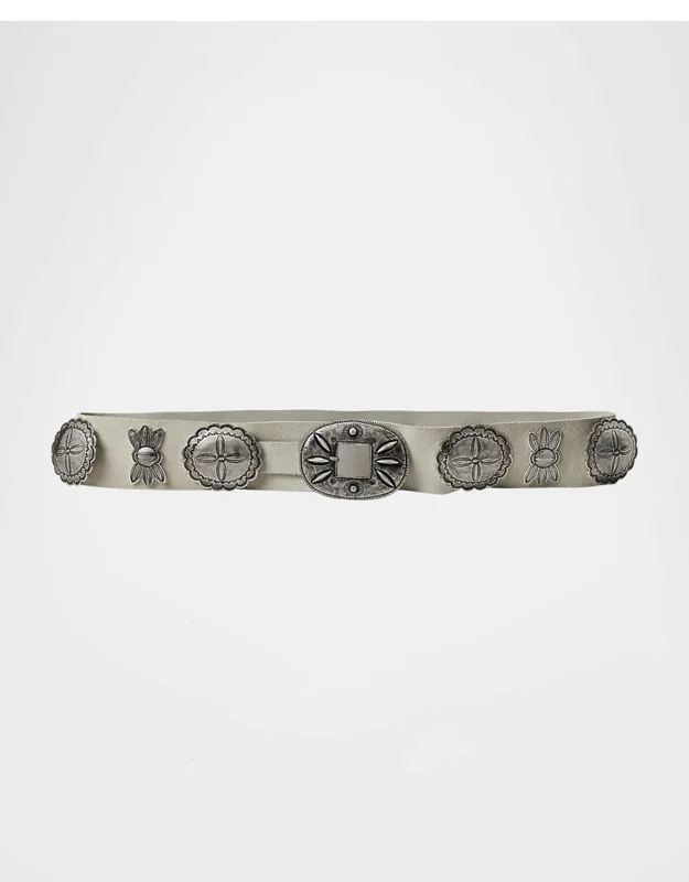 Casted Concho Leather Belt