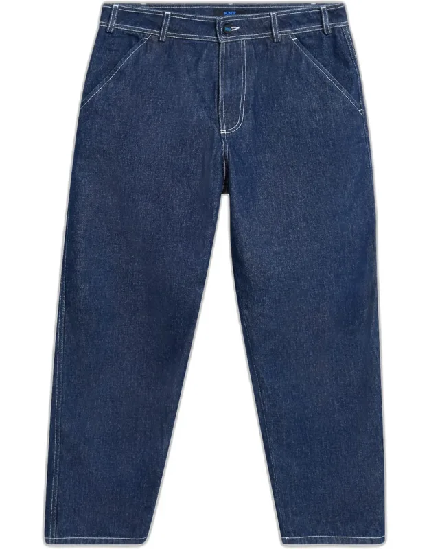 Contrast-stitch Raw Denim Jeans