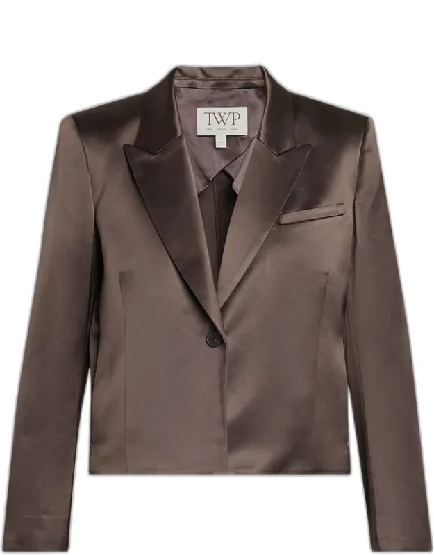 Satin Single-breasted Blazer