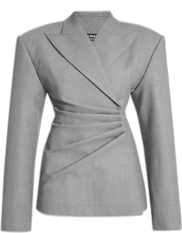 Draped Mini Blazer Dress