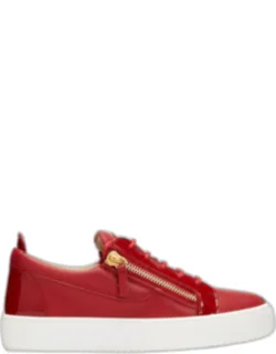 London Double-zip Leather Low-top Sneakers