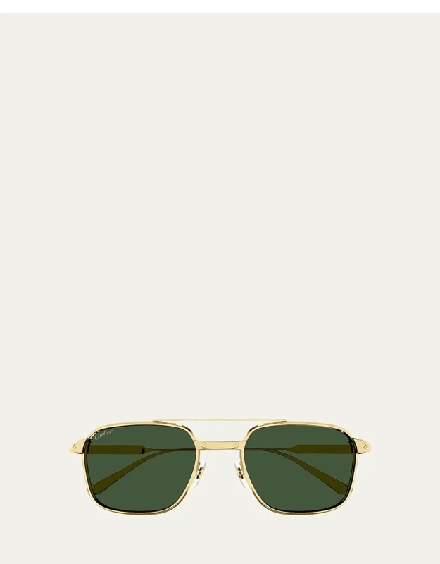 _ct0610s-002 Double-bridge Titanium Aviator Sunglasses With Adjustable Nose Pads And 100% Uva/uvb Protection_
