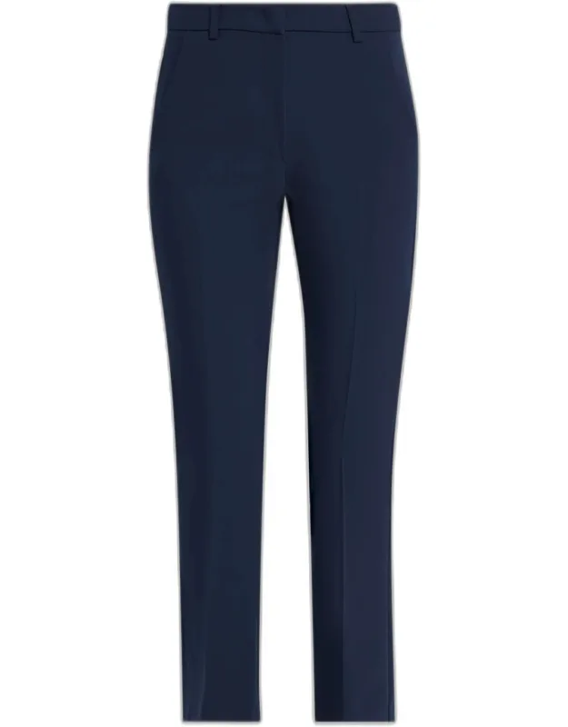 Cropped Stretch Canvas Slim Trousers
