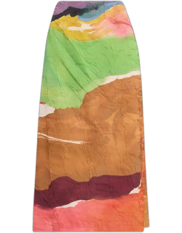 Inez Satin Pencil Skirt