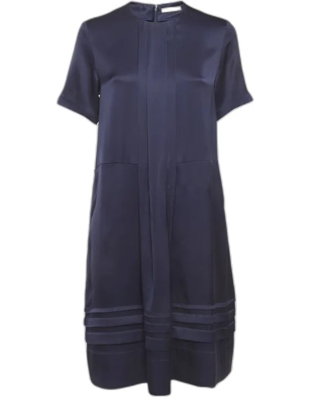 Satin Pleated Midi Dress
